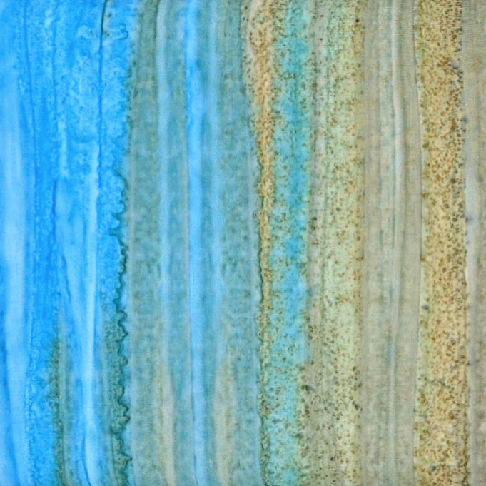 Batik Textiles - 0236 - Blue Tan Beach Ombre - Stripe Fabric - Down Under  Collection
