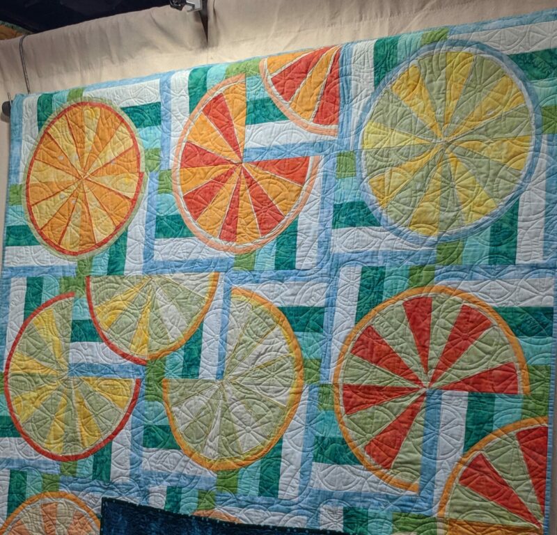 Sweeten It Up Quilt Kit - 53" x 53" - Hoffman Fabrics - Palette of the Season 1895 Blenders - Citrus Orange Lemon Lime - Image 3