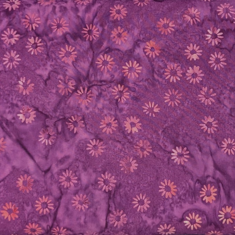 Batik Textiles - 4311 - Plum Purple Mini Flowers - Venus, Cattails, and Moon Bayou - Fabric Blender