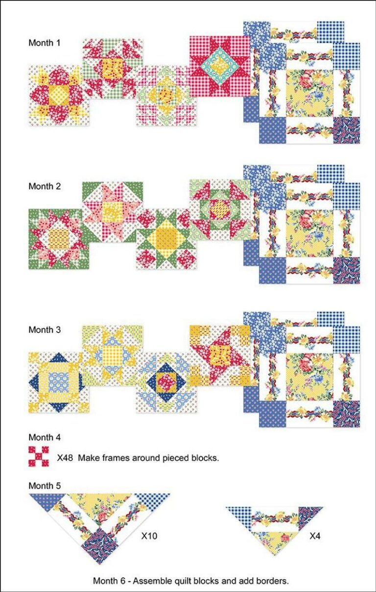 Cherry Lemonade BOM Quilt Pattern Booklet In The Beginning Fabrics