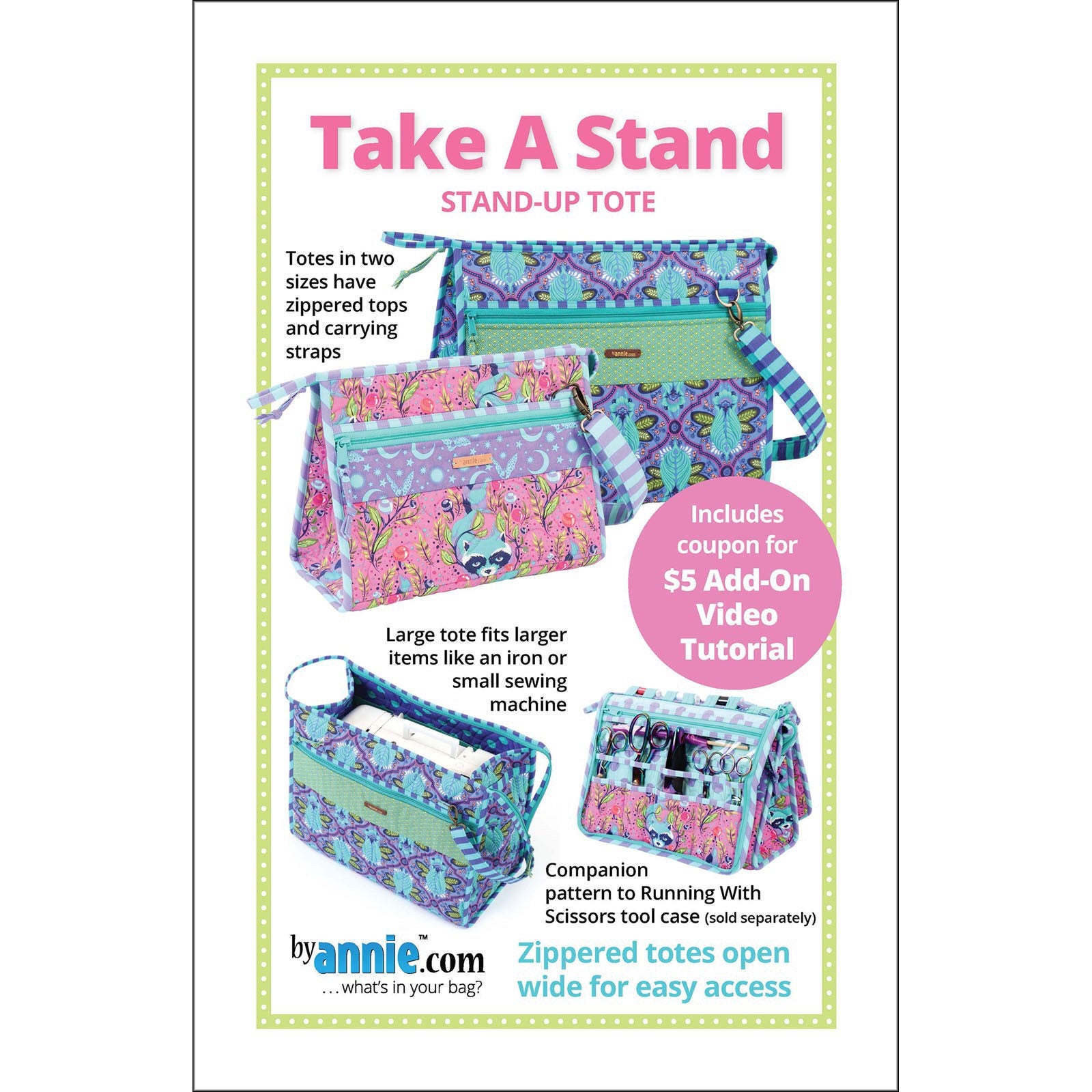 Take A Stand Tote Pattern by Annie 815217021775 - Quilt in a Day Patterns