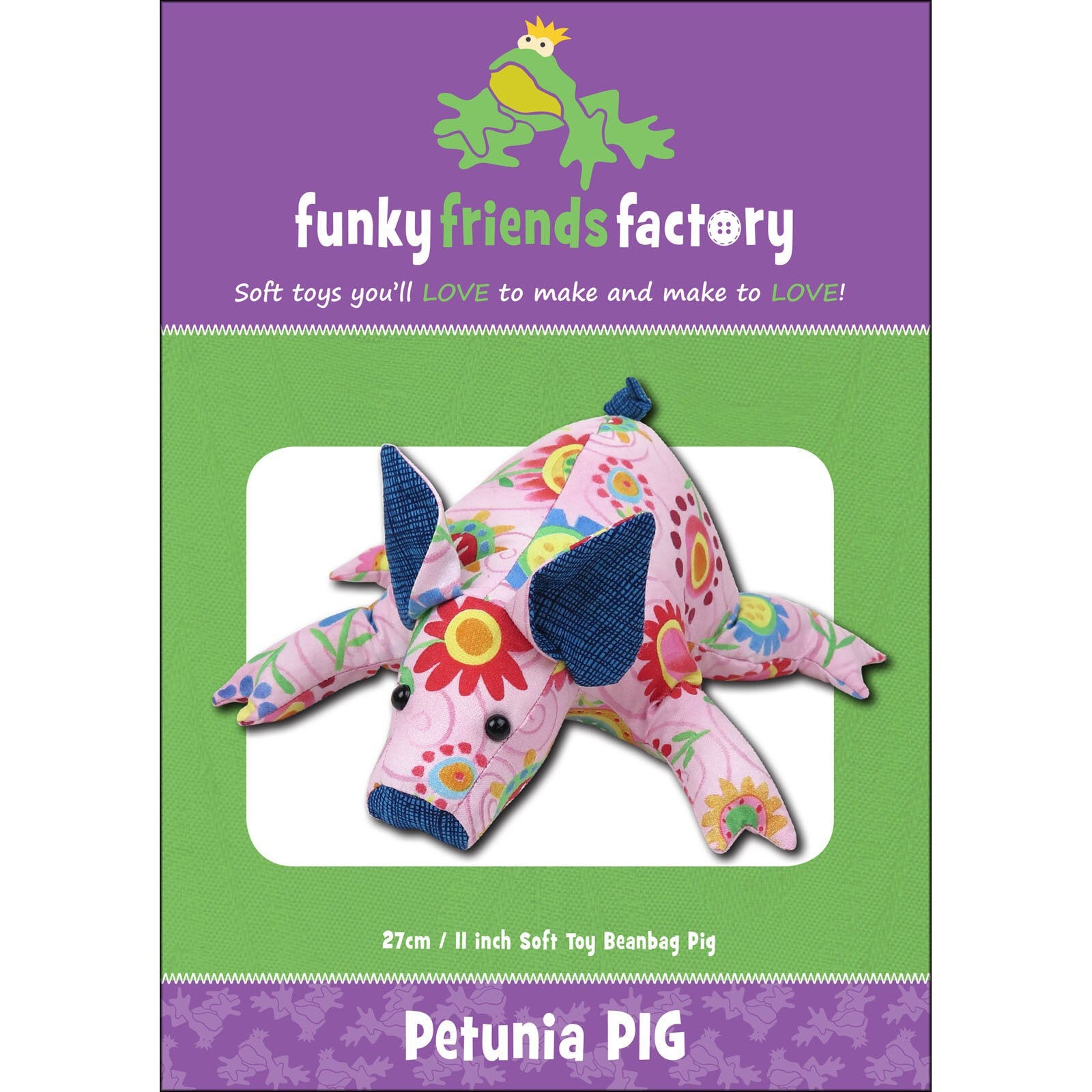 Petunia Pig – Stuffed Animal Toy Sewing Pattern – Funky Friends Factory ...