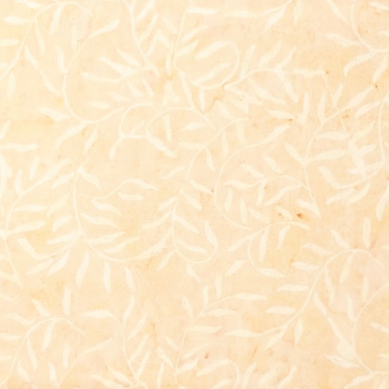 Batik Textiles - 0120 - Creamy Vanilla Leaf Branches - Designer Palette