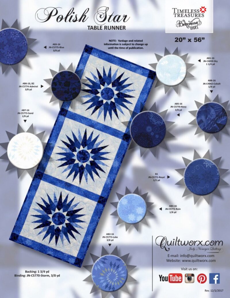 Polish Star - Foundation Paper Piecing Pattern - Quiltworx - Judy Niemeyer - Image 2