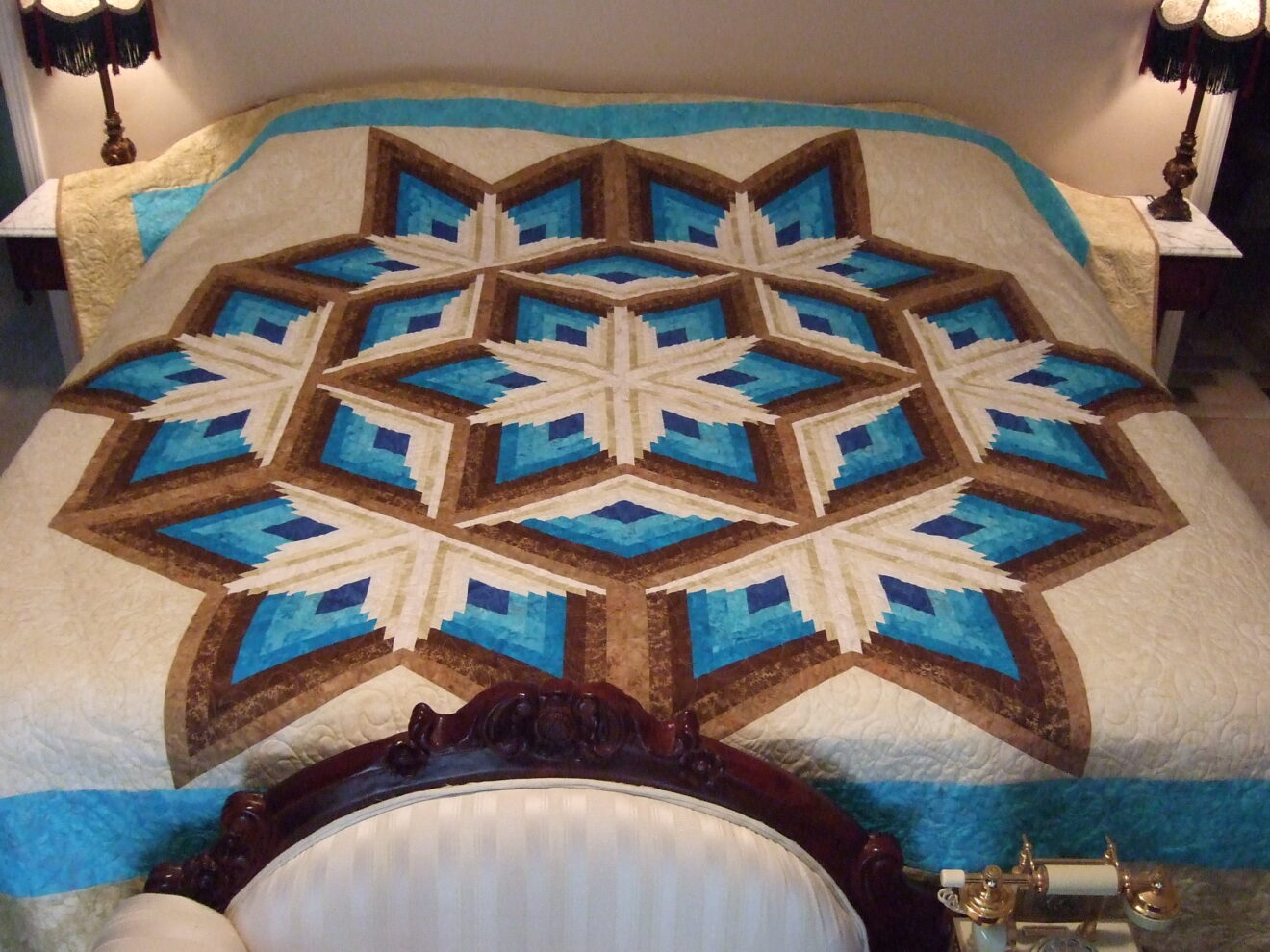 DIAMOND LOG CABIN STAR Quilt Pattern 60 Degree Linda Bretton