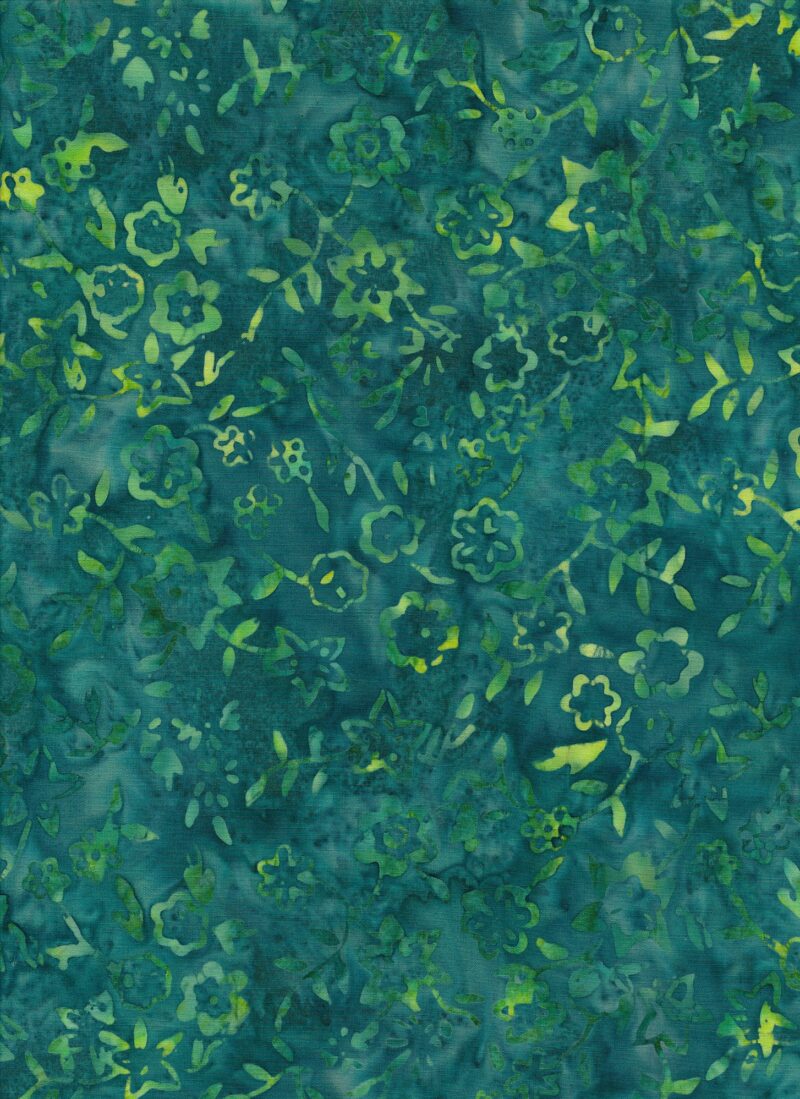 Majestic Batiks - Neptune 840 - Teal Yellow Mini Flowers - Fabric Blender - Image 3