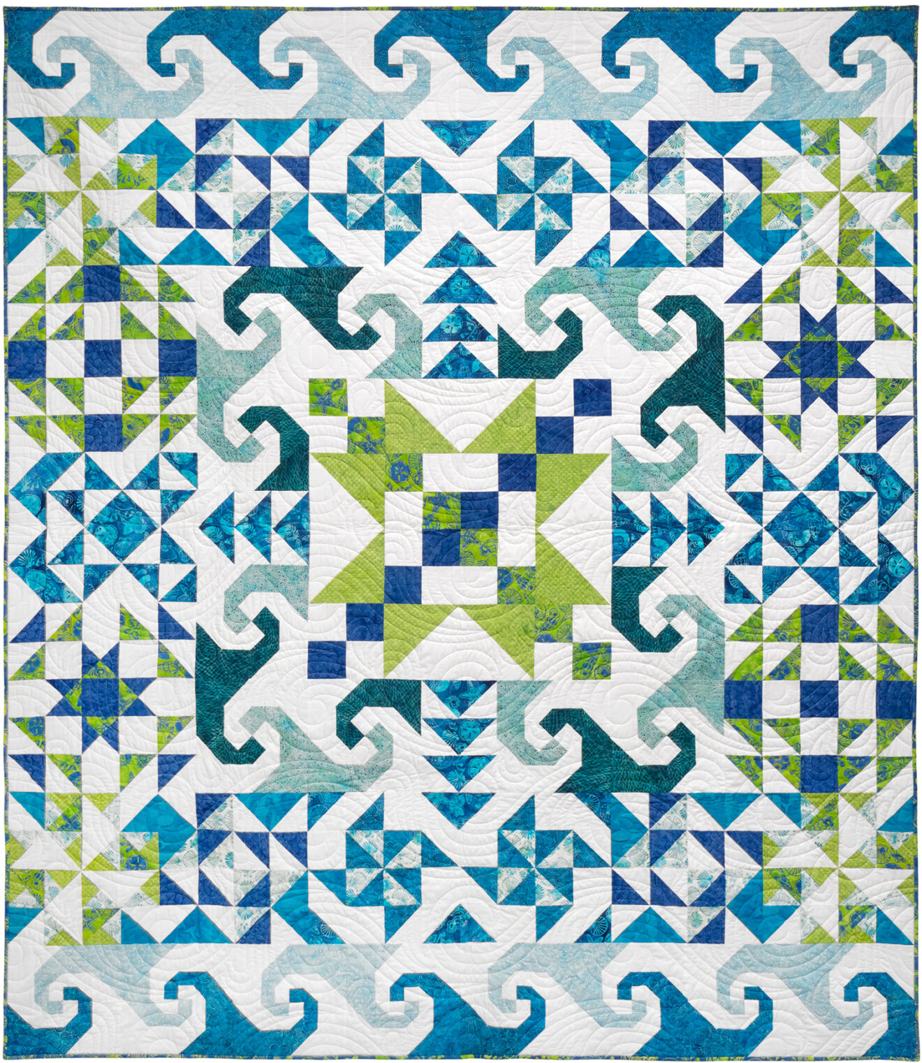 Wave Pool Quilt KIT IB Calm Lagoon Sherry Shish Powered By Quilting