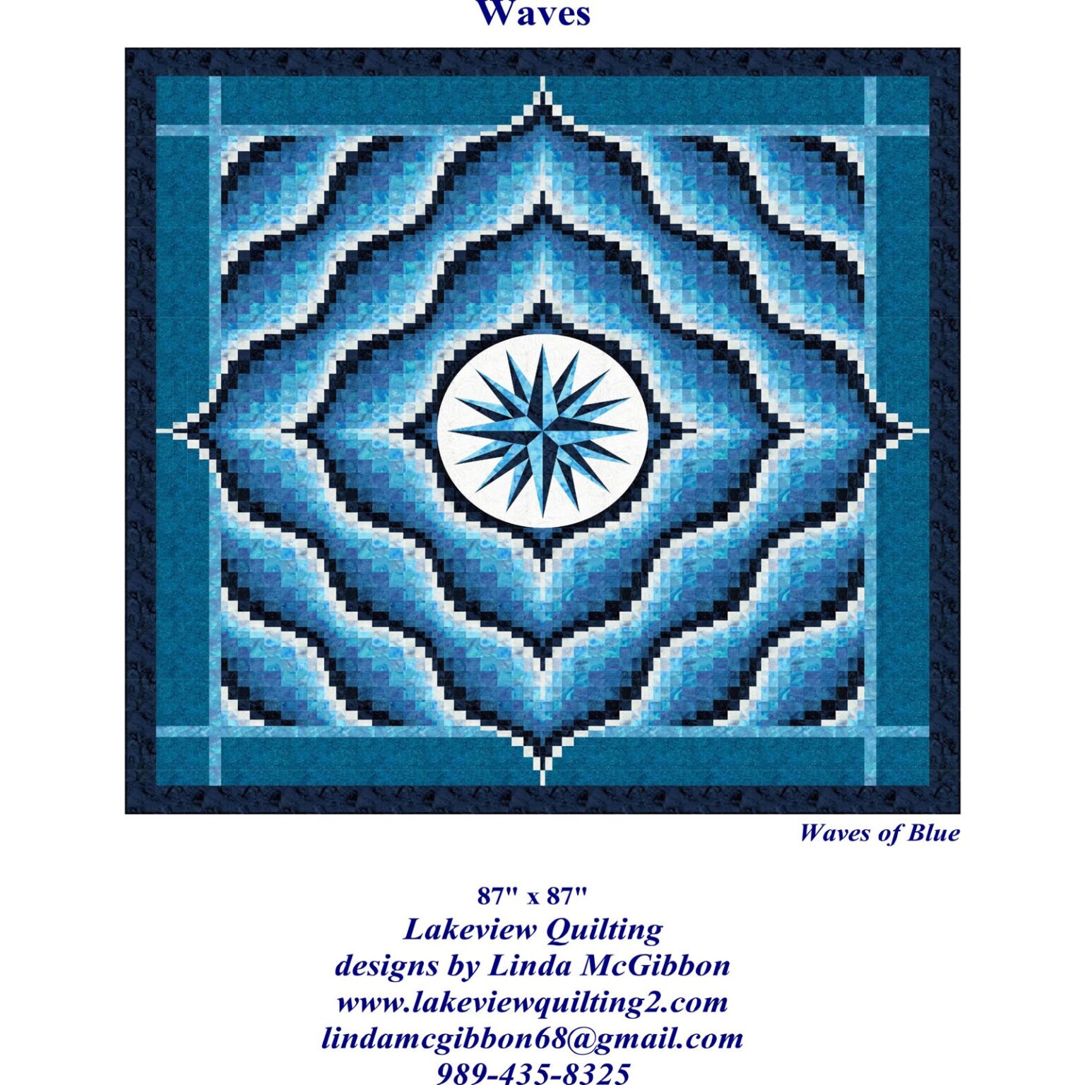 Waves Quilt Pattern Lakeview Quilting Linda McGibbon Island Batik
