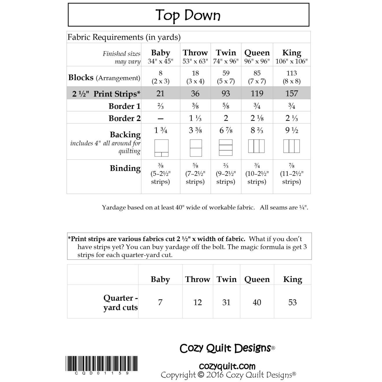 Top Down Quilt Pattern Cozy Quilt Designs Daniela Stout Strip