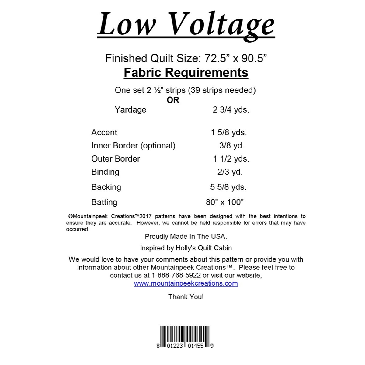 Low Voltage Quilt Pattern Mountainpeek Creations Kari Nichols