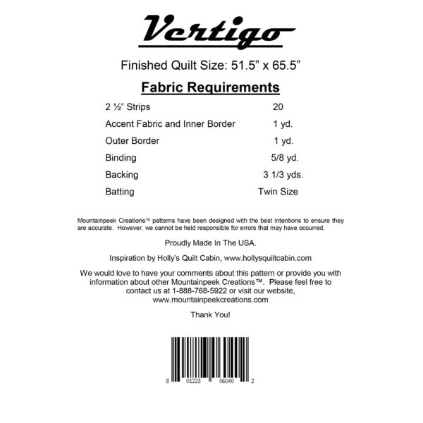 Vertigo Quilt Pattern Mountainpeek Creations Kari Nichols