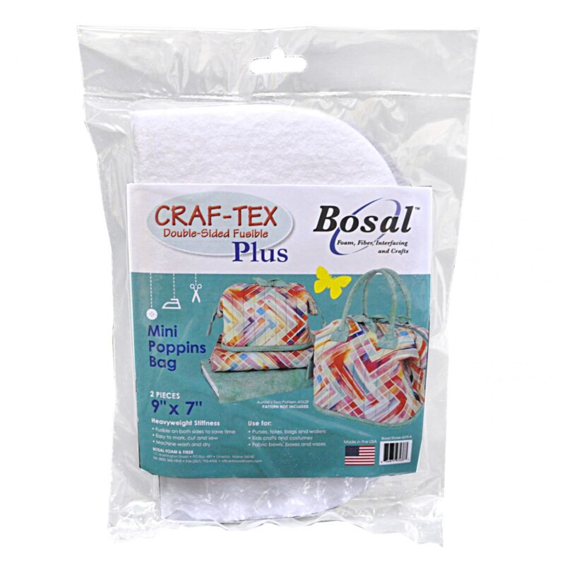 Mini Poppins Bag Bottoms - 9" X 7" - Bosal Craf-Tex Plus Stiff Double Sided Fusible Stabilizer