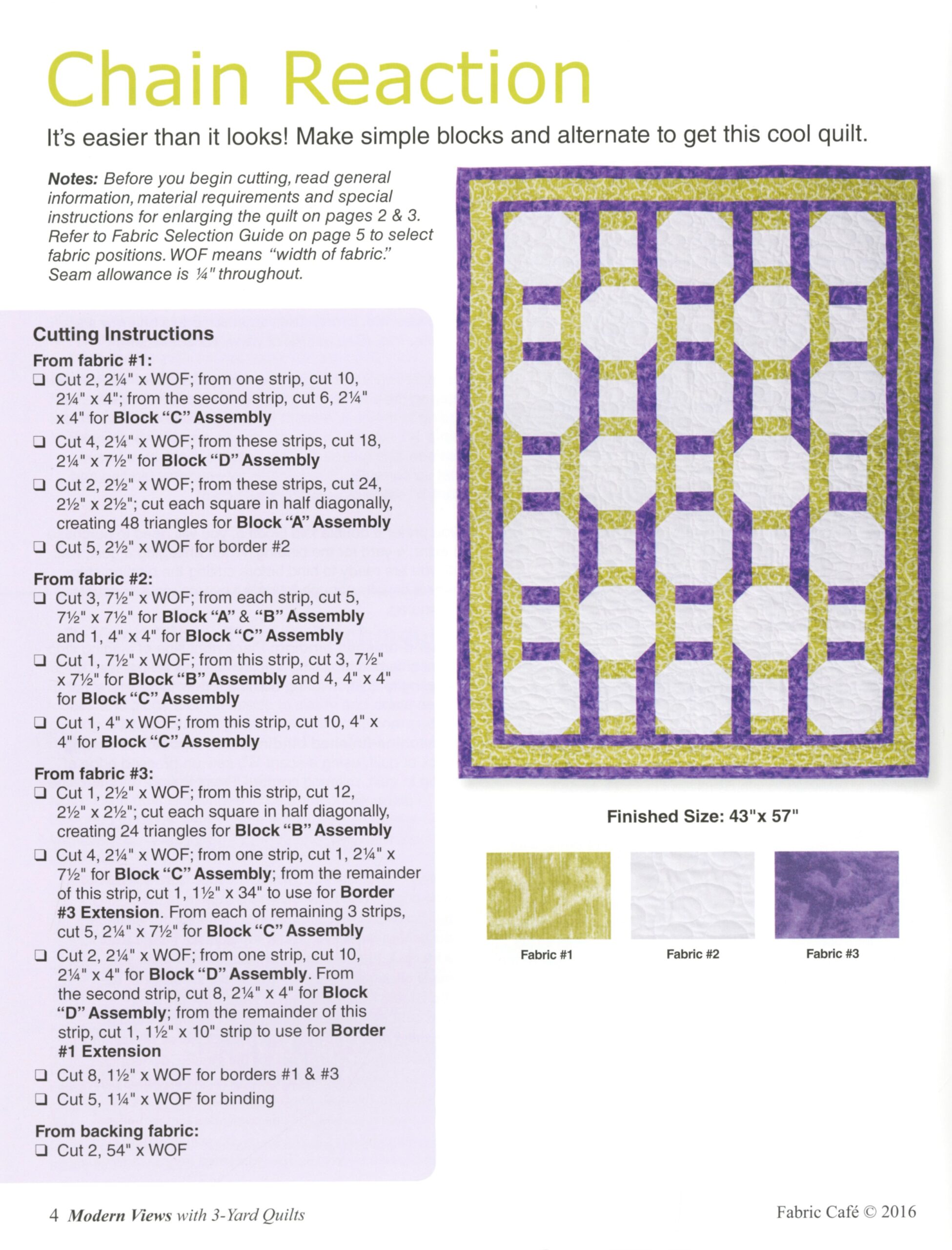 Fabric Café Tutorials - A Guide to the 3-Yard Quilting Method