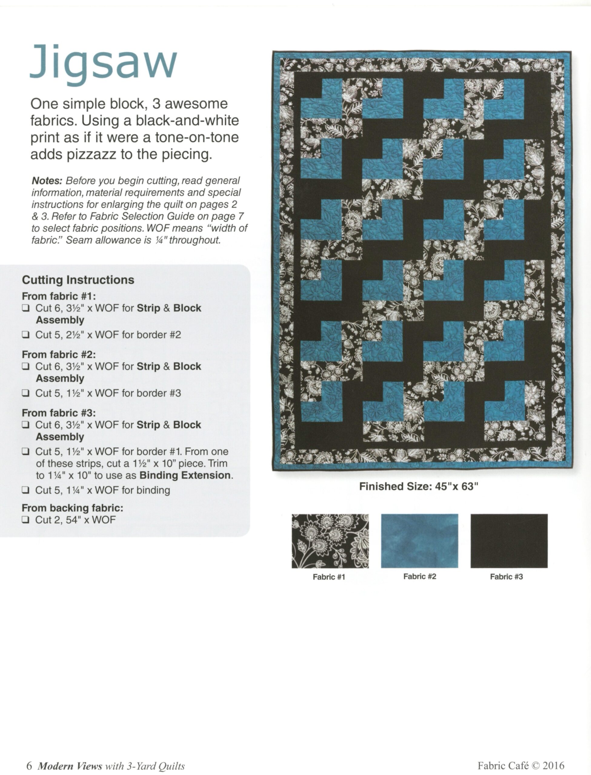 Checkmate Quilt Pattern by Fabric Cafe 850029306276 - Quilt in a Day  Patterns