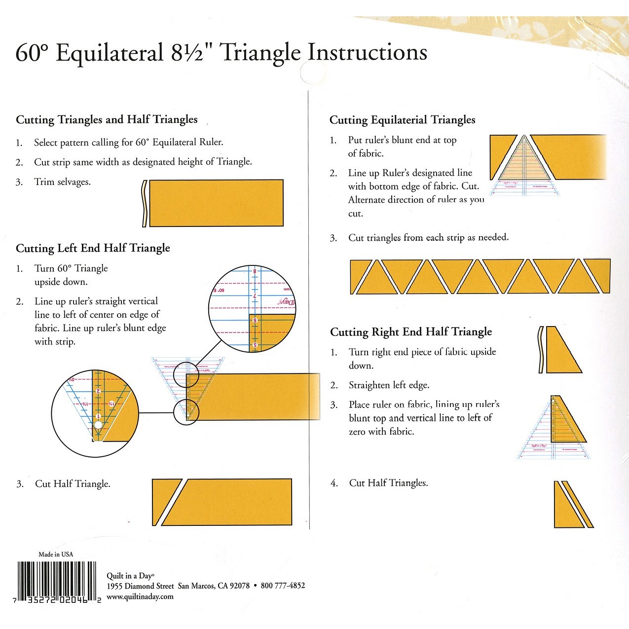 Quilter's Equilateral Triangle Ruler 6 Inches, 60 Degrees