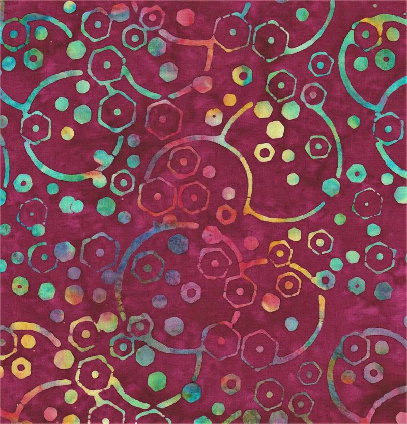 Batik Textiles - 5549 - Fuchsia Geometric - Dragonfly Spell