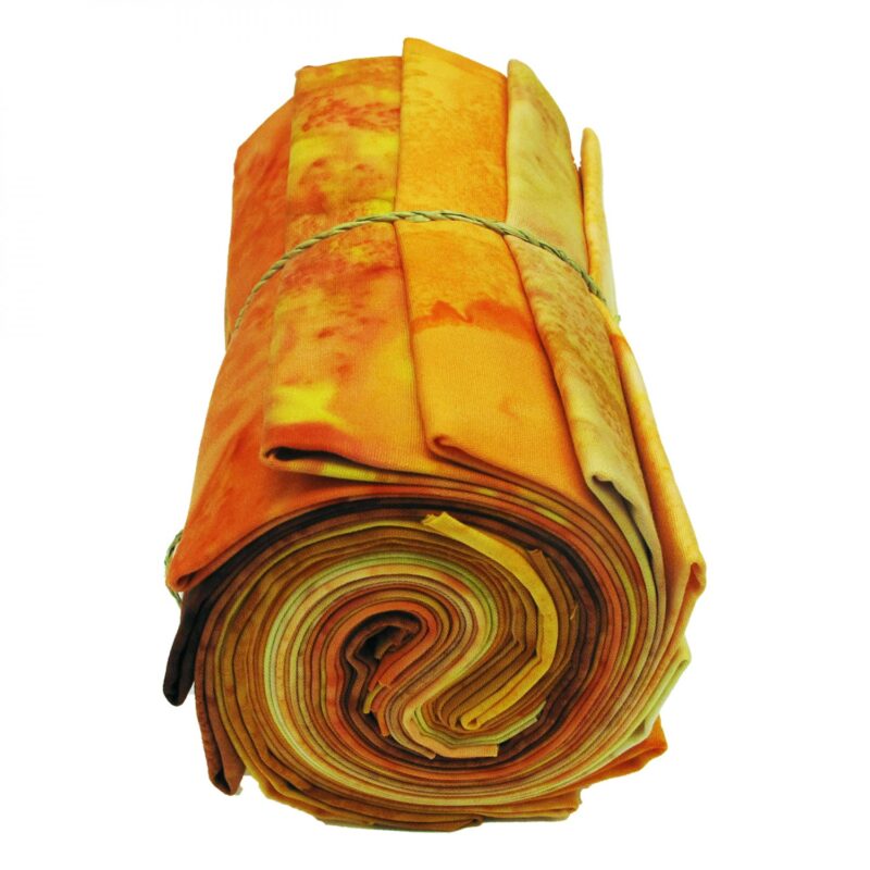 Hoffman California - Orange 1895-13 FQ Bundle - Tangerine Sunrise - 12 Batik Fabrics