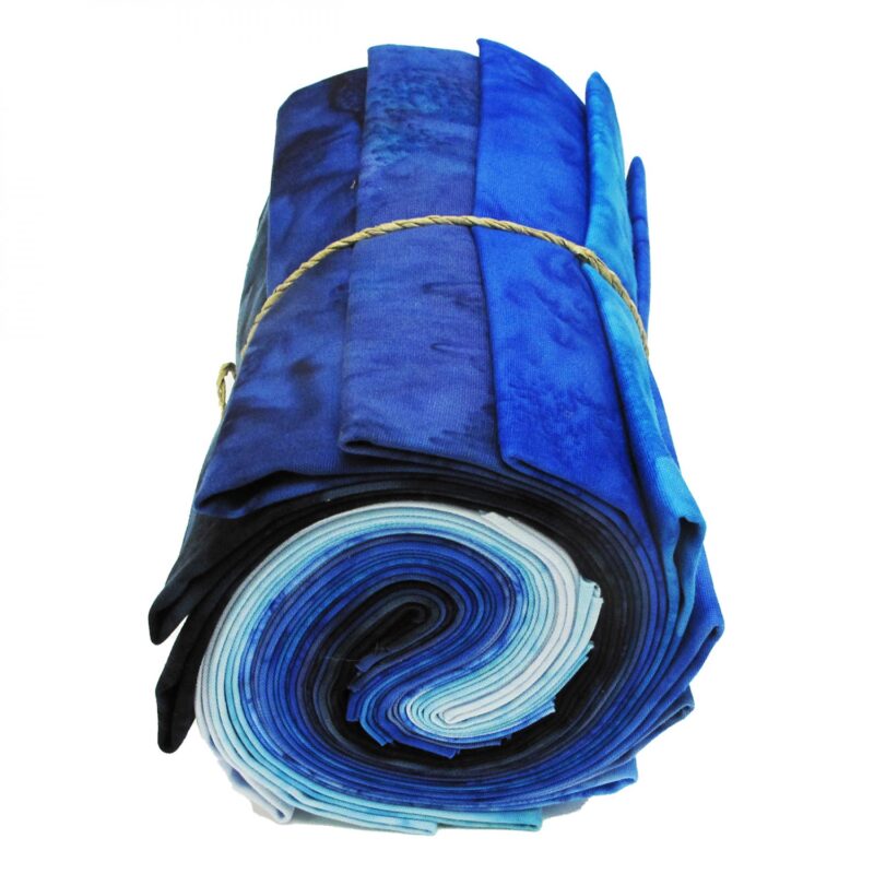 Hoffman California - Blue 1895-7 FQ Bundle - Reach for the Sky - 12 Batik Fabrics