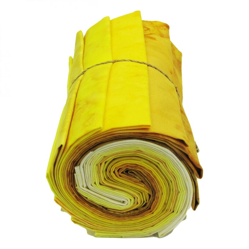 Hoffman California - Yellow 1895-9 FQ Bundle - Sunshine and Smiles - 12 Batik Fabrics