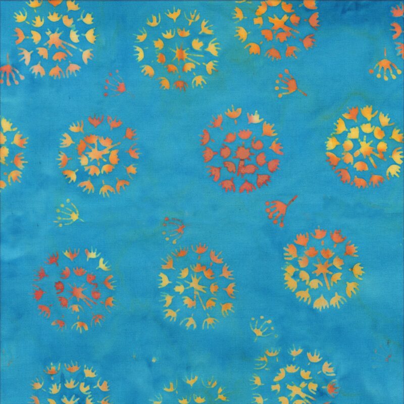 Anthology - 3498Q-X Sunset Aqua Mums - Beach Vibes - Batik Fabric