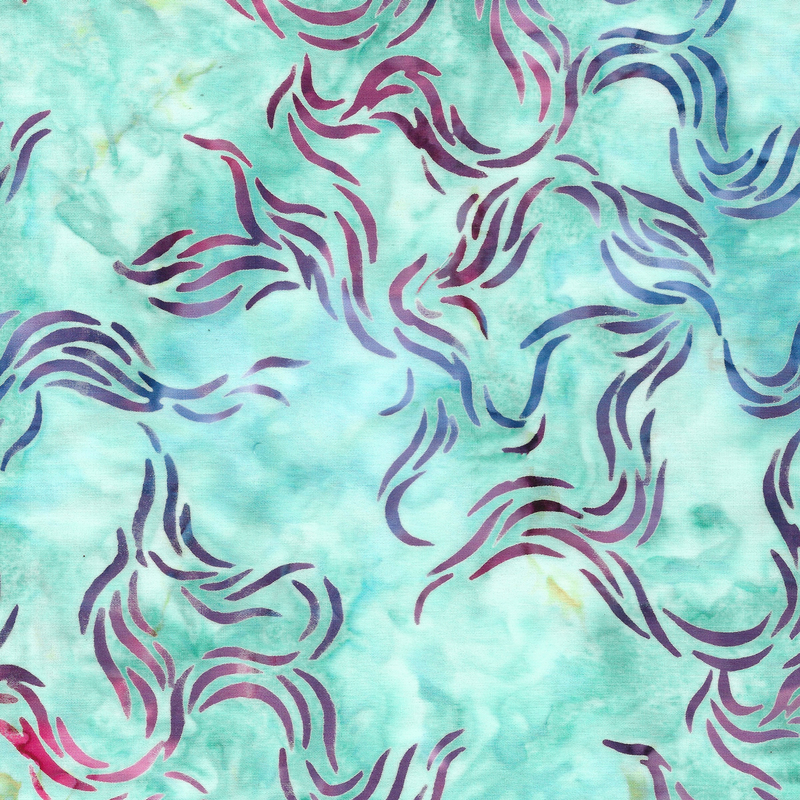 Island Batik - IB 612404965 - Teal Chameleon Roving - Bubble Curves and Corners