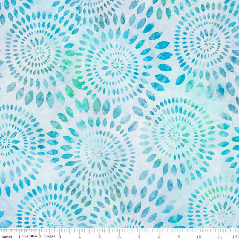 Riley Blake - BTWB 23010-271 Adriatic Mist - 116″ Dahlias Wide Back – Batik Fabric - Image 2