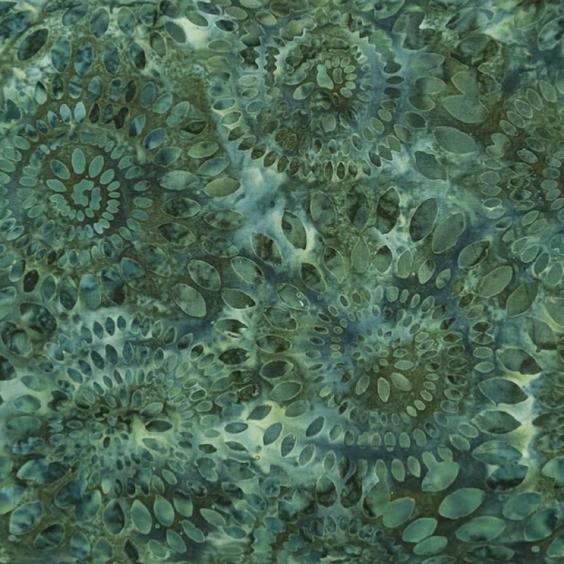 Riley Blake - BTWB 23010-279 Forest Green - 116″ Dahlias Wide Back – Batik Fabric