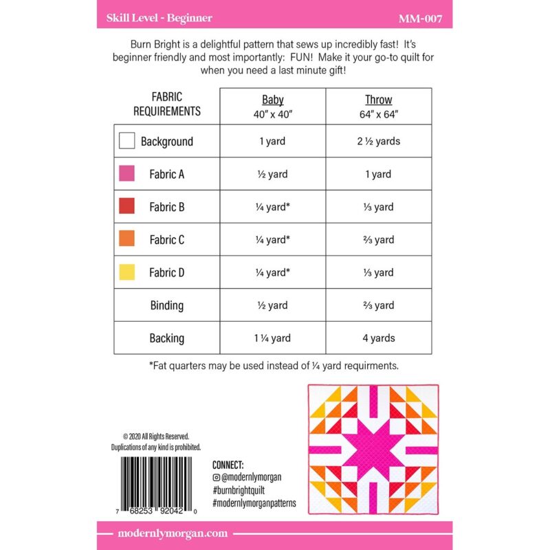 Burn Bright Quilt Pattern - Modernly Morgan - Morgan McCollough - Image 2