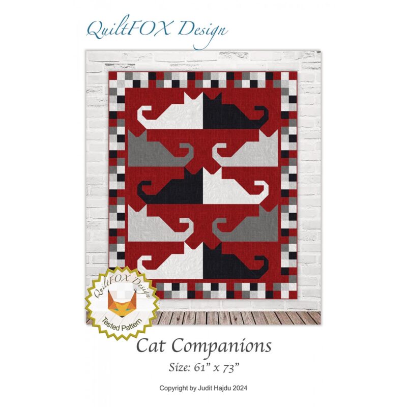 Cat Companions Quilt Pattern - QuiltFOX Design - Judit Hajdu