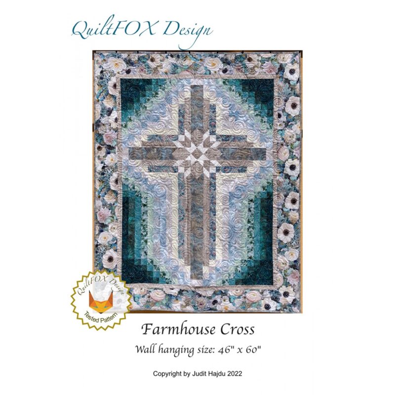 Farmhouse Cross Quilt Pattern - QuiltFOX Design - Judit Hajdu