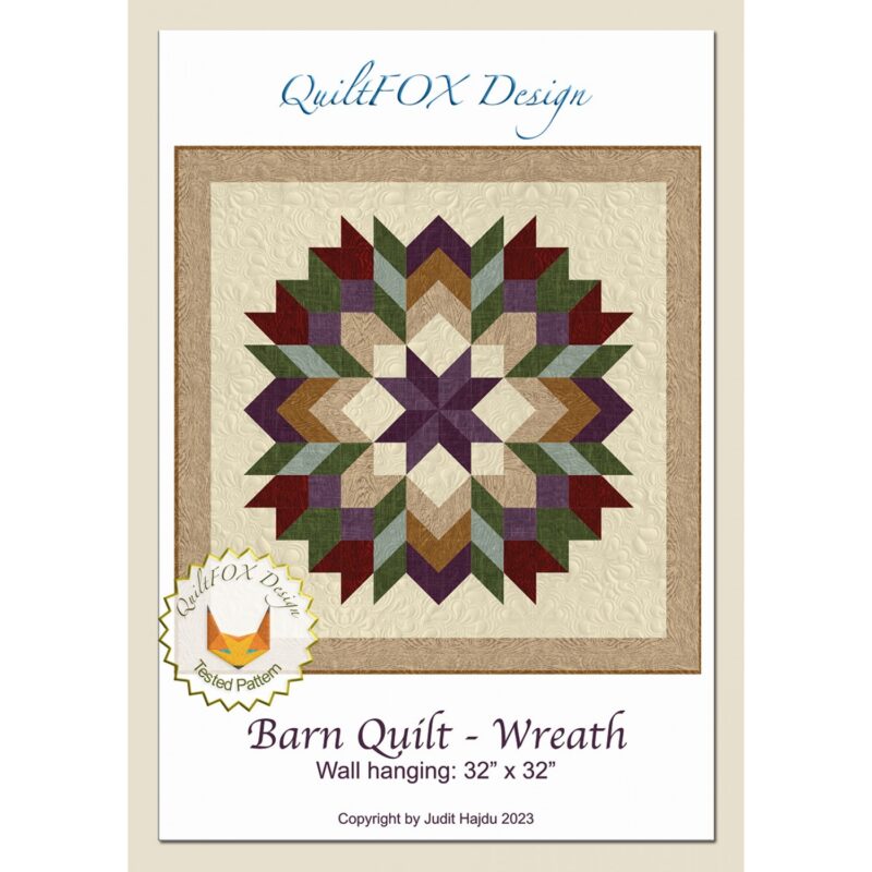 Barn Quilt Wreath Pattern - QuiltFOX Design - Judit Hajdu