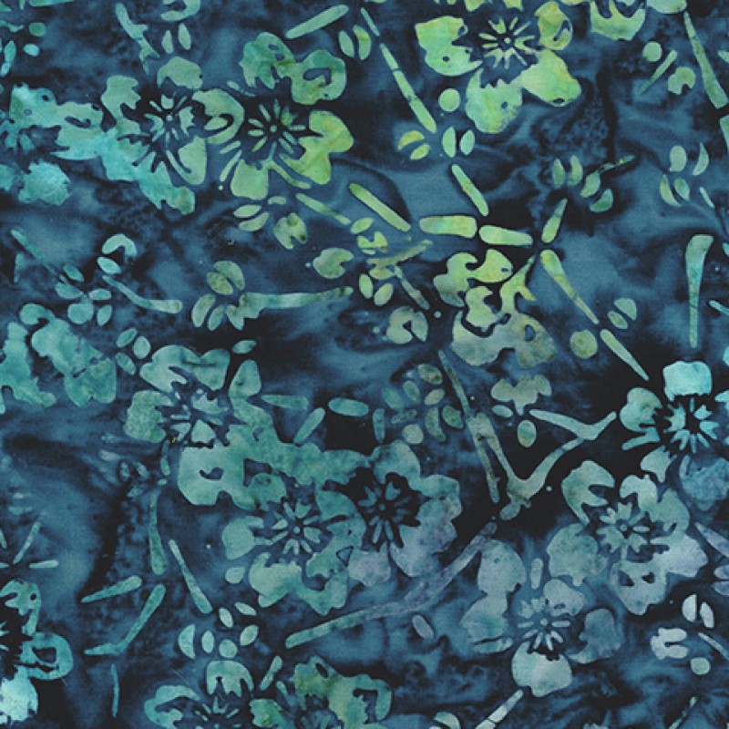 Anthology - 2685Q-X Peacock Bamboo Floral - Juniper - Batik Fabric
