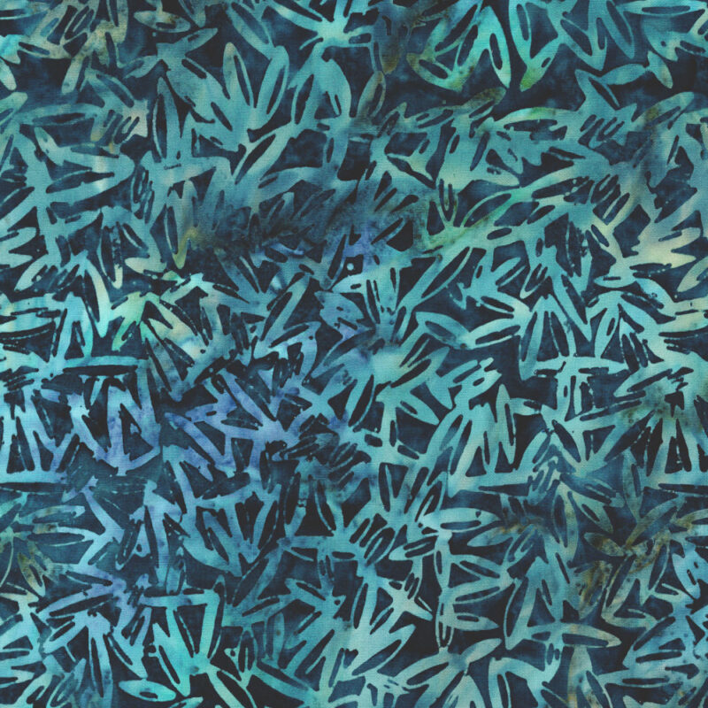 Anthology - 2688Q-X Peacock Leaves - Juniper - Batik Fabric