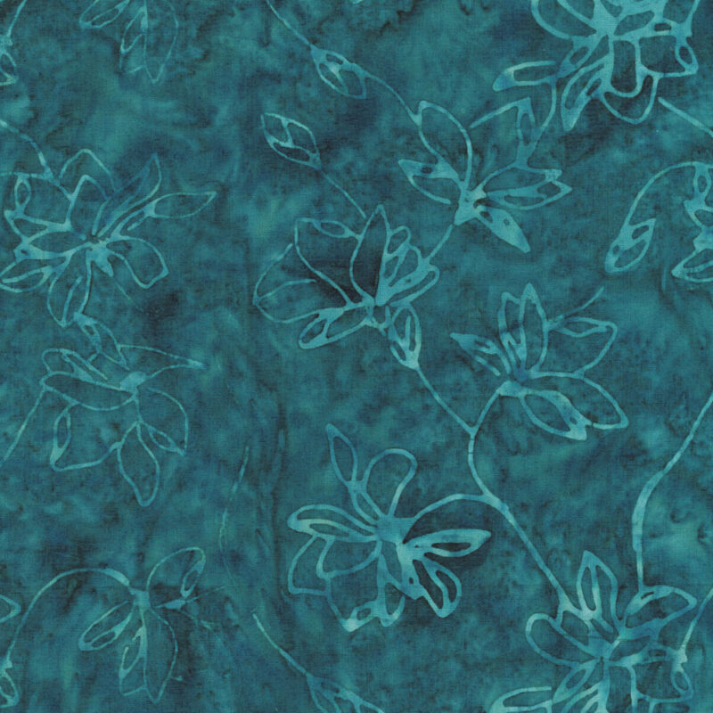 Anthology - 2689Q-X Teal Lotus - Juniper - Batik Fabric