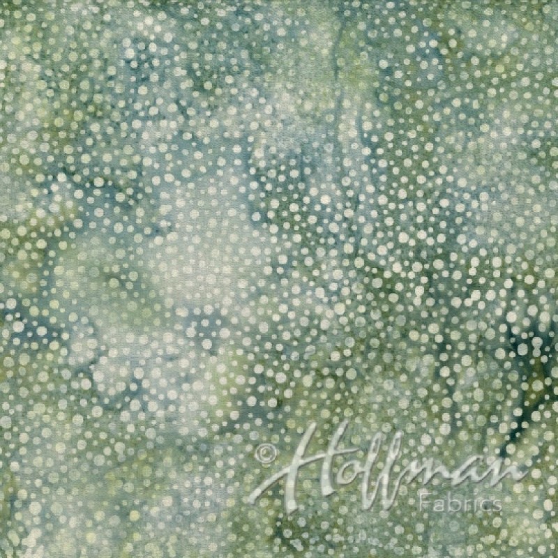 Hoffman California - 885-77 Sage - Bali Dots Batik Fabric