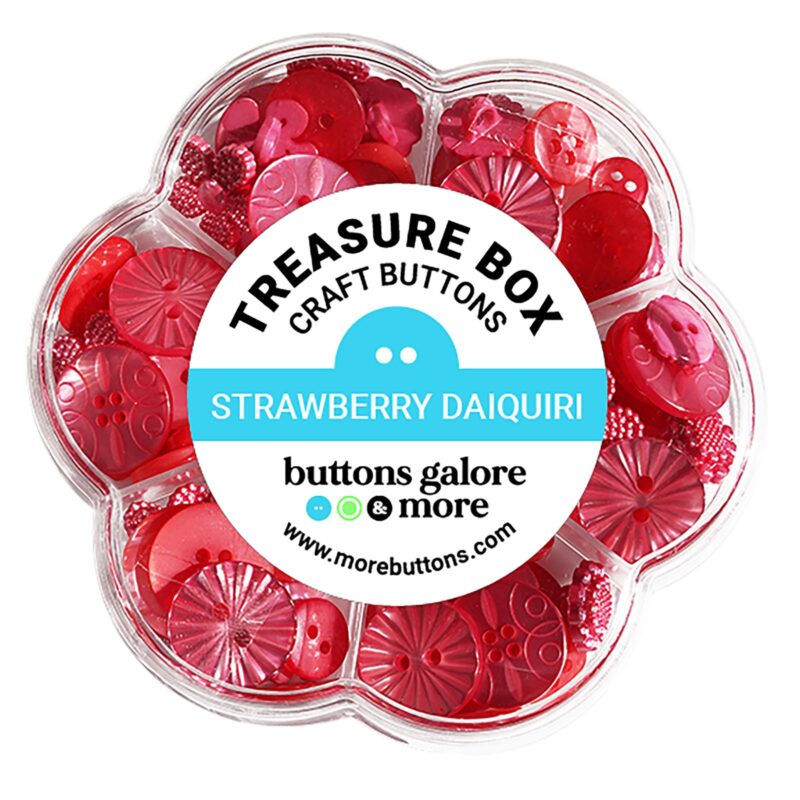 Treasure Box Craft Buttons - Strawberry Daiquiri - Assorted Sizes and Styles