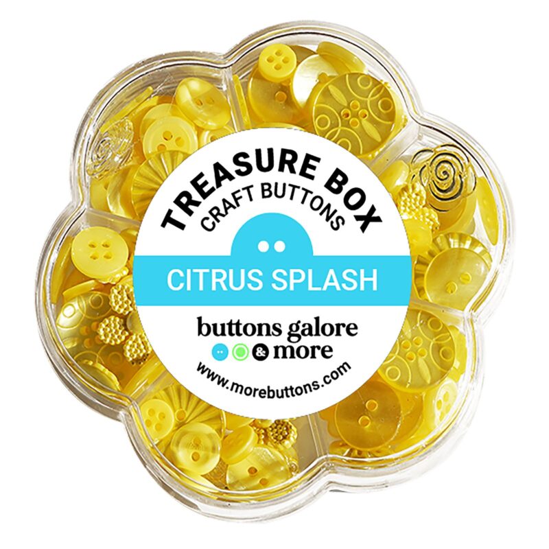 Treasure Box Craft Buttons - Citrus Splash - Assorted Sizes and Styles