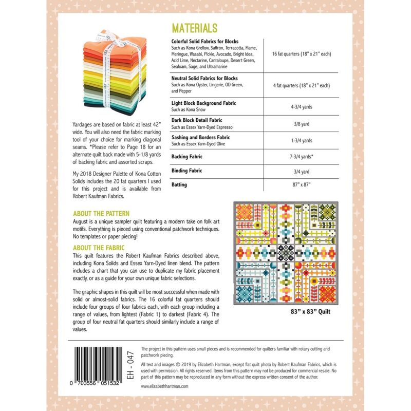 August Quilt Pattern - Elizabeth Hartman - Image 2
