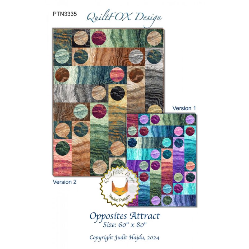Opposites Attract Quilt Pattern - QuiltFOX Design - Judit Hajdu