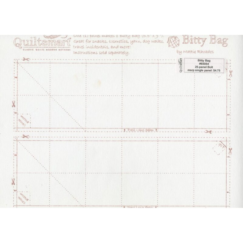 BITTY BAG Printed Interfacing - Quiltsmart - Bolted Interfacing Only - Instructions Not Included
