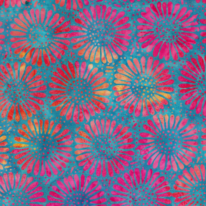 Island Batik - IB 112430527 - Blue Waterfall Large Daisy - Flower Pot