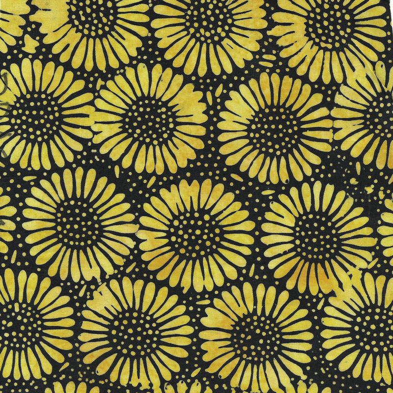 Island Batik - IB 112430790 - Black Slate Large Daisy - Flora Nova