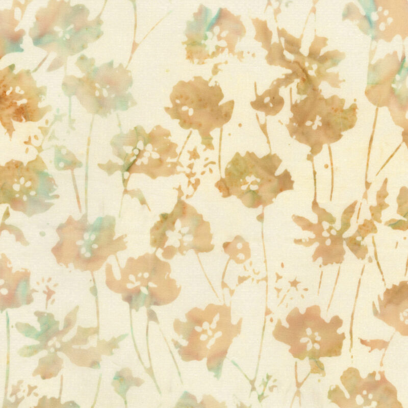 Anthology - 2708Q-X Cream Orchids - Carnelian - Batik Fabric