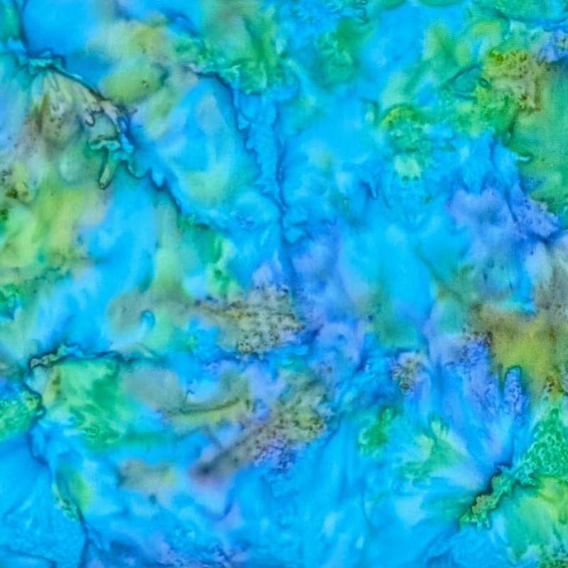 Batik Textiles - 5219-1 - Blue Green Purple Kokopelli Blender - Desert Blooms Fabric