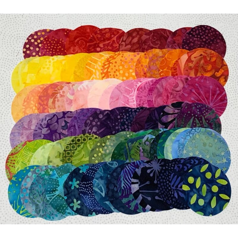 Rainbow Circles - 94 Pre-fused 2.5" Batik Circles - Barbara Persing - Image 2