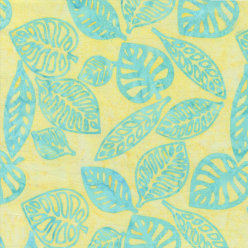 Anthology - 3641Q-X Canary Blue Monstera - Lollypop by JdJ - Batik Fabric