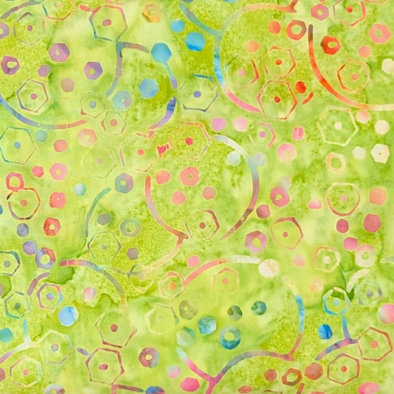 Batik Textiles - 5554 - Lime Geometric - Dragonfly Spell
