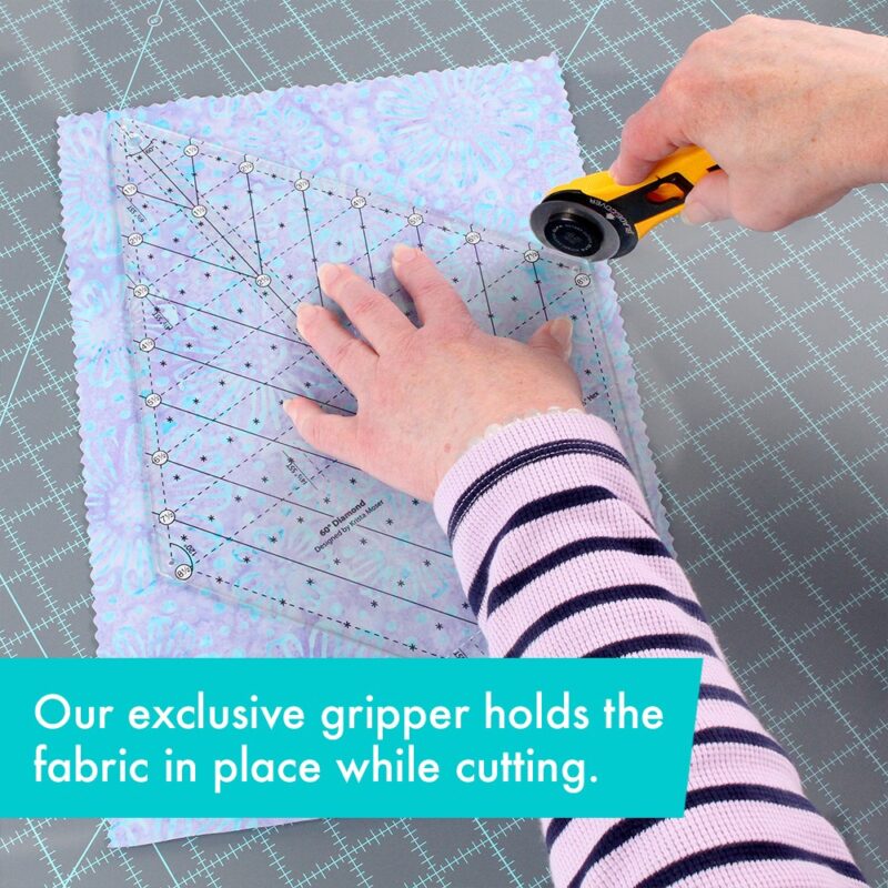 Large 60 Degree Diamond Ruler - Creative Grids - Clear Non-Slip Grip Precision Tool - Image 4