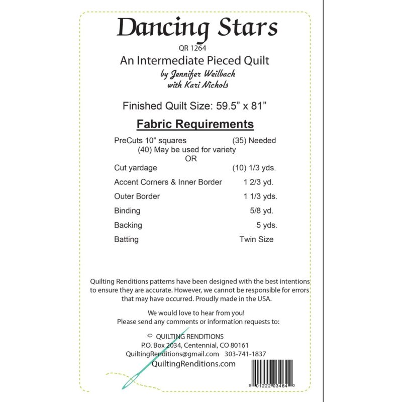 Dancing Stars Quilt Pattern - Quilting Renditions - Kari Nichols - Image 2