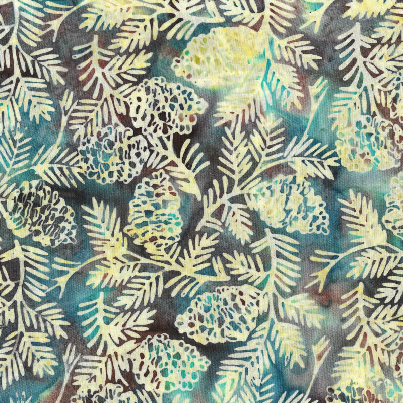 Island Batik - IB 122334819 - Multi Red White Blue Pinecones - Oasis